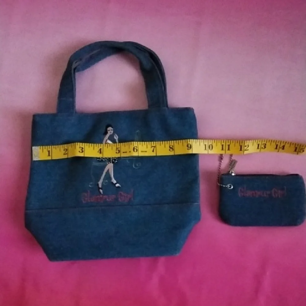 The Girls Blue Denim Tote and Pouch Set